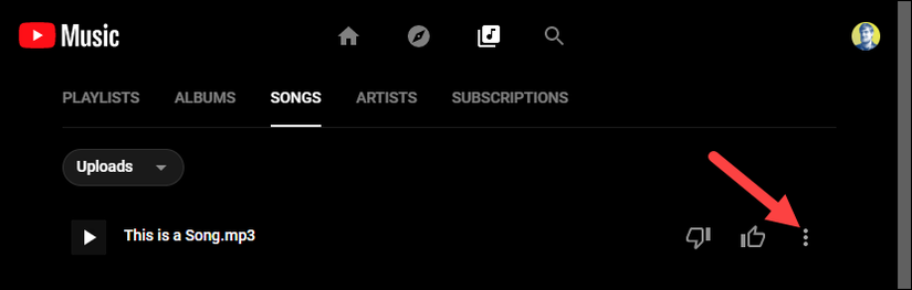youtube music song menu