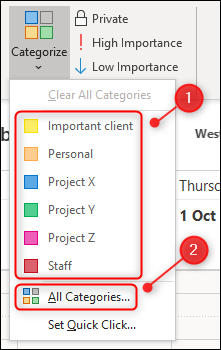 How to Color-Code Outlook Calendar Events Using Categories