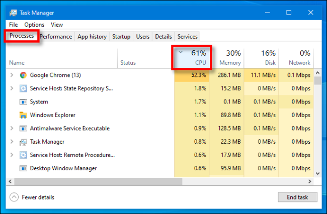 Task Manager Cpu Running How to See Which Program Is Using All Your CPU on Windows