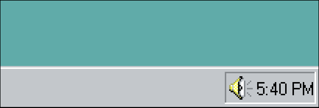 The notification area on Windows 95's taskbar.