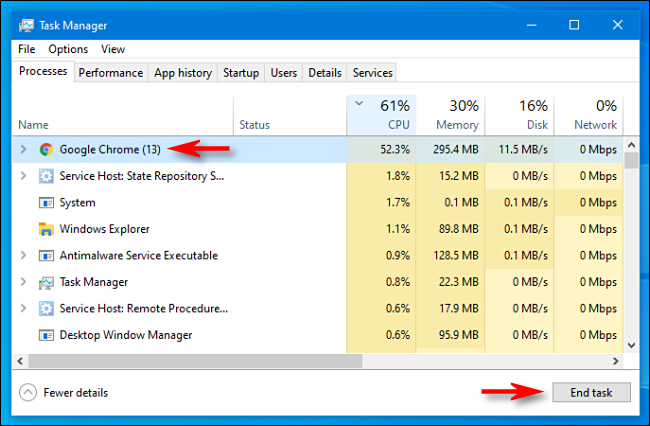 How to End a Task Using Windows 10's Task Manager