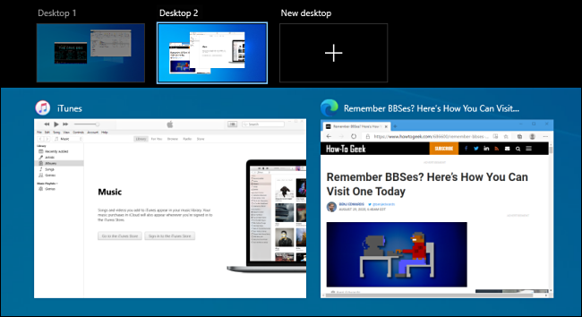Keyboard Shortcuts for Using Virtual Desktops on Windows 10