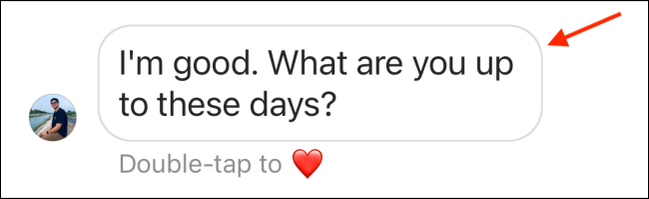 Tap and hold a message in Instagram DM