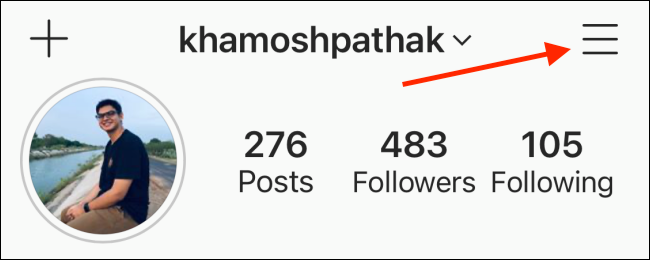 Tap the Menu button from Your Profile