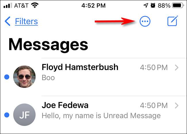 Text Message Ellipses How to Mark All Text Messages as Read on an iPhone or iPad