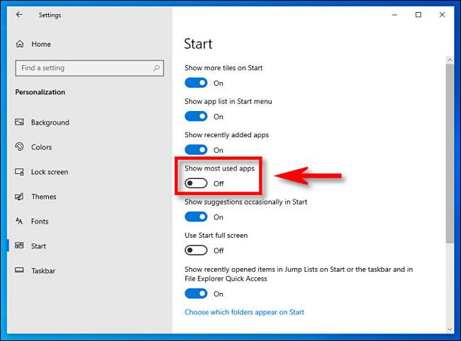 How to Hide Most Used Apps in the Start Menu on Windows 10