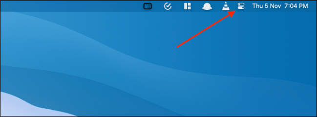 Click the Control Center Icon from Mac Menu Bar