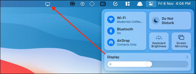 Drag Display Panel to Menu Bar