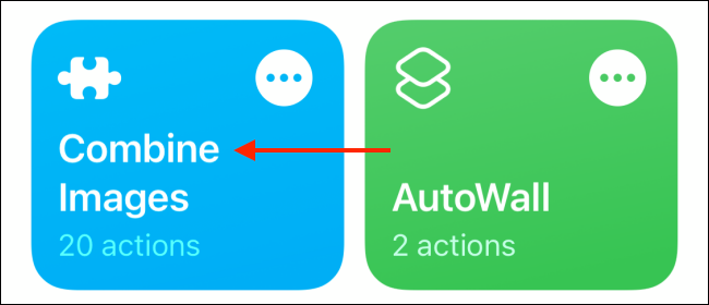 Select Combine Images Shortcut