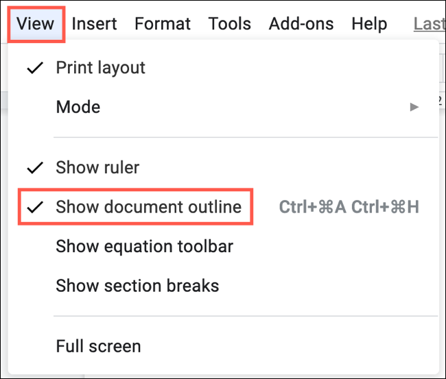 How to Use the Document Outline in Google Docs