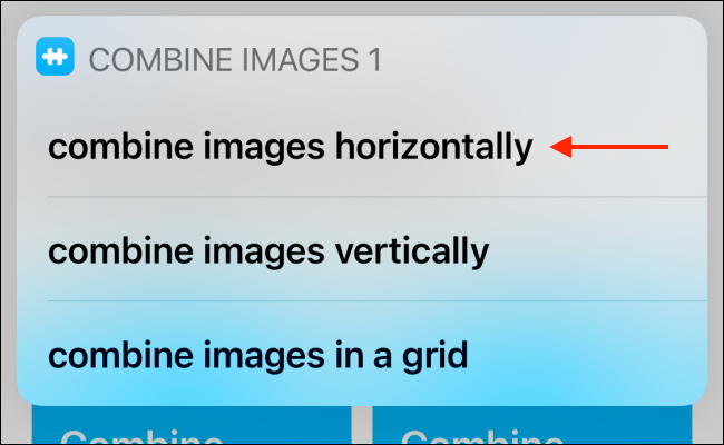 Tap Combine Images Horizontally