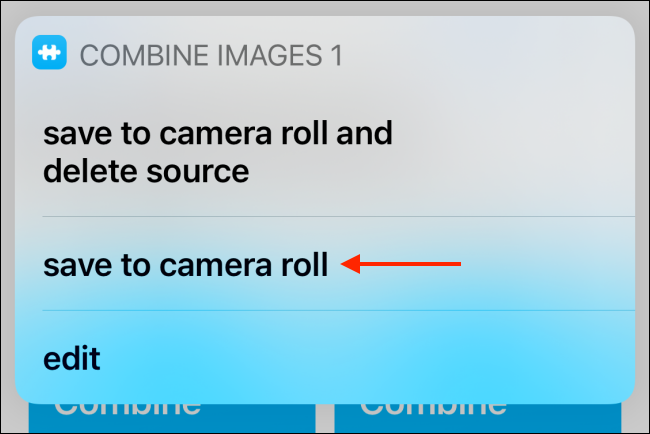 Tap Save to Camera Roll
