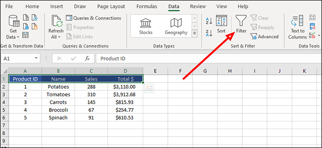 Filter Header Excel How to Make Sortable Headings in Excel