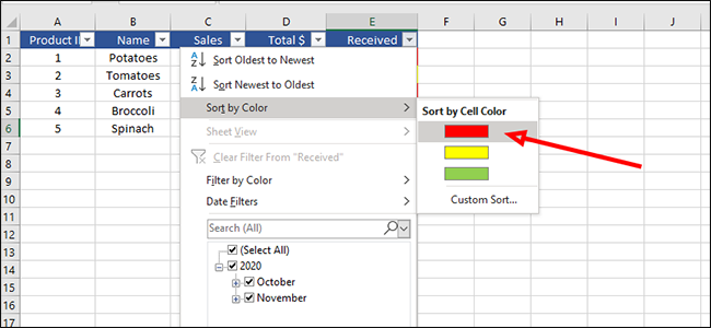 How to Make Sortable Headings in Excel