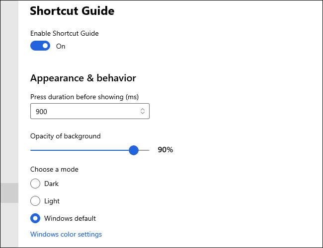 Get an On-Screen Windows Key Shortcut Guide on Windows 10
