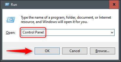 Comando Executar do Painel de Controle