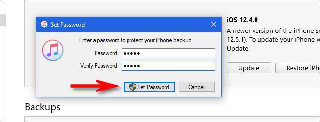 How to Encrypt Local Backups of an iPhone or iPad on Windows