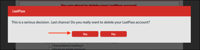 LastPass Delete Popup 2