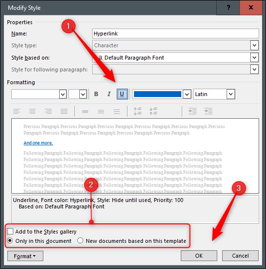 How to Remove the Underline From a Hyperlink in Microsoft Word