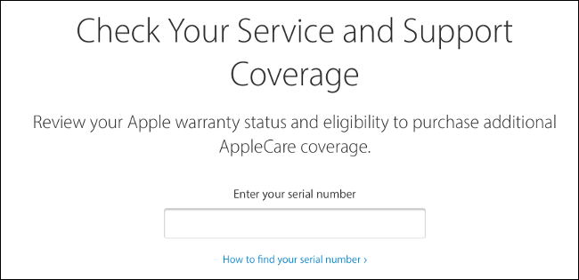 Apple check coverage website screenshot serial number input