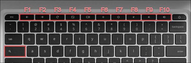 hold down Search and tap the top keys