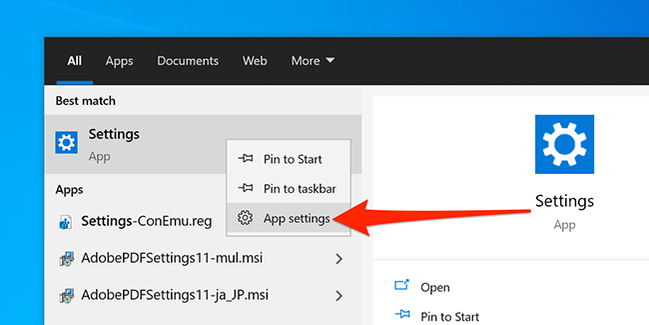 How to Reset the Settings App in Windows 10