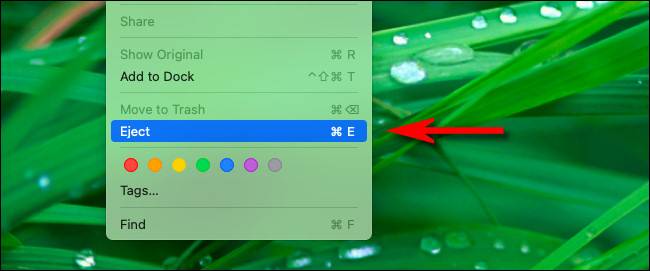 Open the "File" menu and select "Eject."