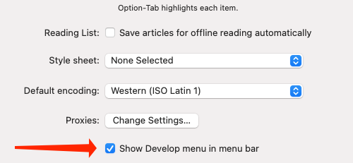 How to Turn on the Develop Menu in Safari on Mac