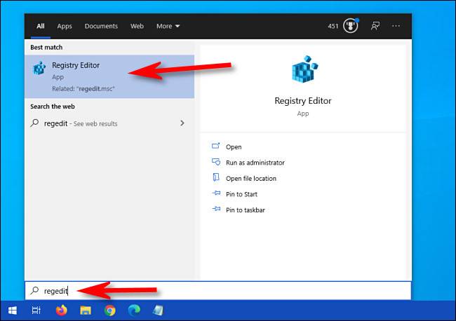 Click Start and launch Regedit