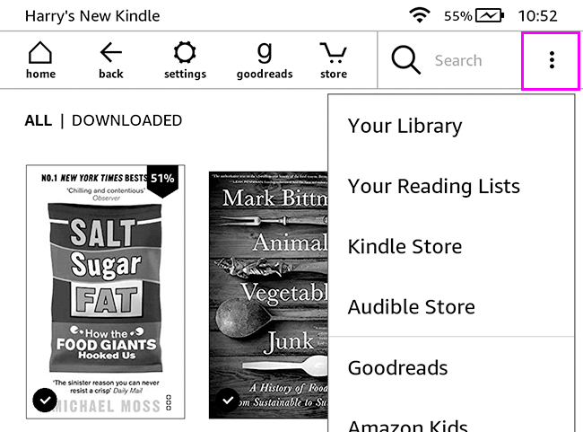 Kindle Menu Button How to Update Your Amazon Kindle