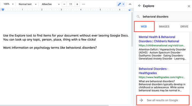 How to Use the Google Docs Explore Feature for Research