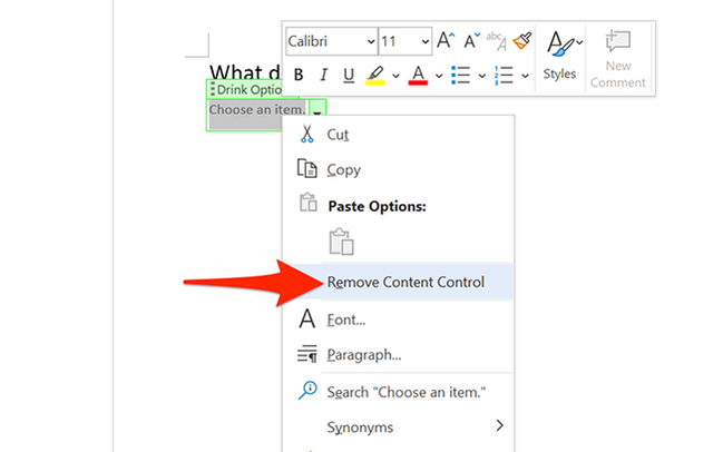 How to Add a Drop-Down List to a Word Document