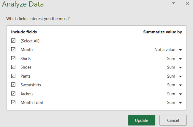 How to Use the Analyze Data Feature in Microsoft Excel