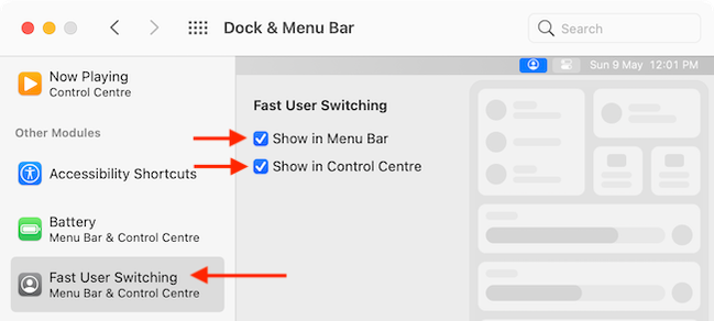 How to Quickly Switch Users on Mac from the Menu Bar or Control Center