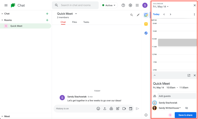 How to Schedule a Google Calendar Event in Google Chat