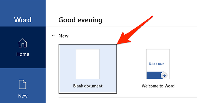 Click "Blank document" on Word's main interface.