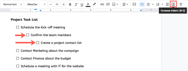 Multi Level Checklist How to Create a Checklist in Google Docs
