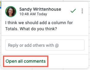 How to Collaborate with Comments in Google Sheets