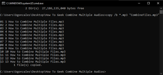 How to Batch Combine Multiple Audio Files in Windows