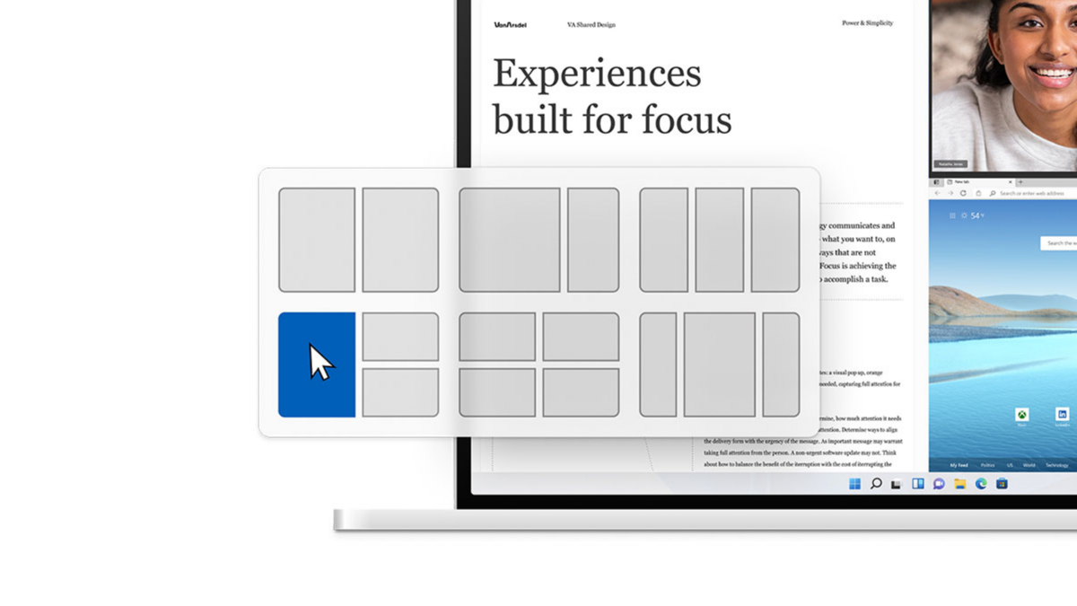 Windows 11 Snap layouts.