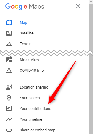 Your Contributions option in menu