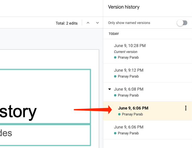 How to Check Version History in Google Slides