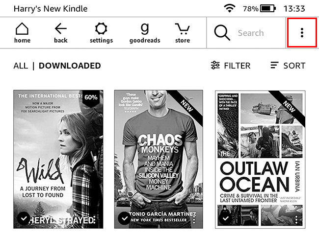 Kindle Menu Button How to Add a Password to Your Kindle