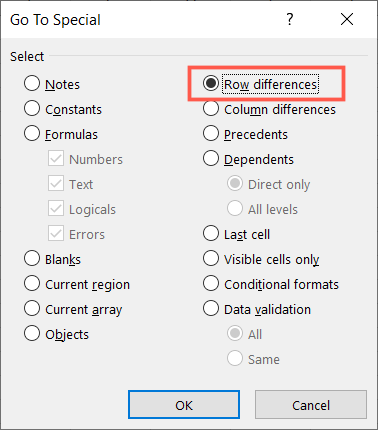 How to Find and Highlight Row Differences in Microsoft Excel