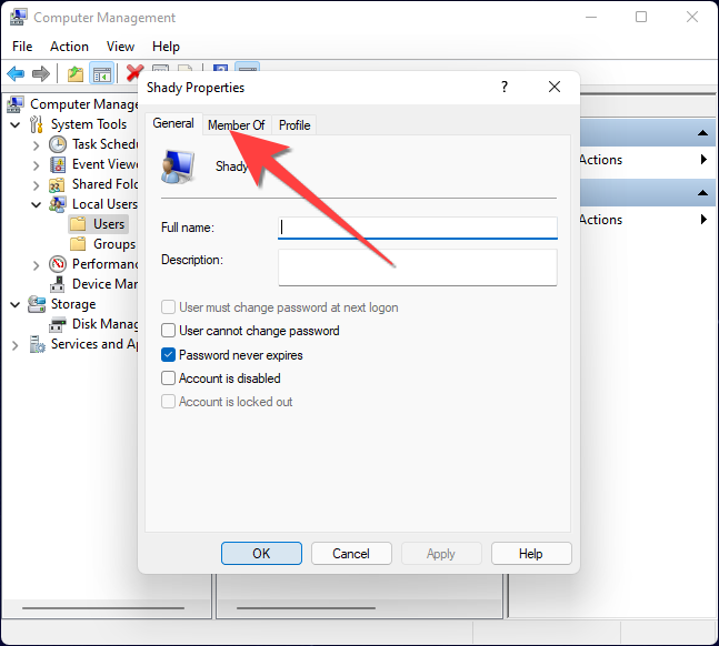 Computer Management User Properties How to Change a User Account to Administrator on Windows 10 and 11