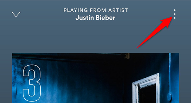 Tap the three dots on the "Now Playing" screen in the Spotify app.