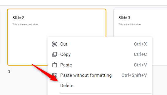 Click Delete from the context menu.