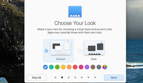 The Dark Mode and Default Mode option window in Elementary OS 6.