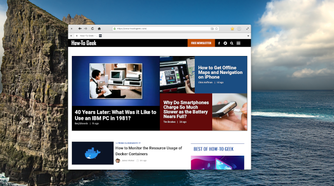 Elementary OS 6 desktop with web browser displaying HowToGeek.com