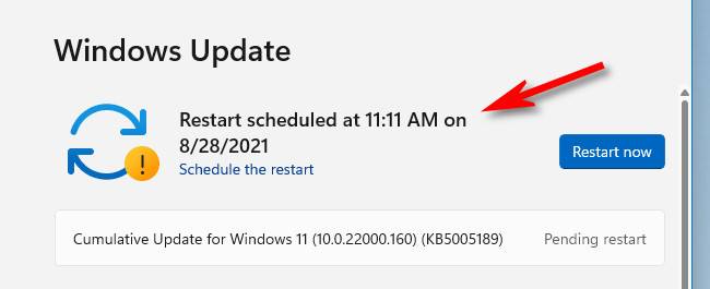 How to Schedule a Restart for Windows Update on Windows 11
